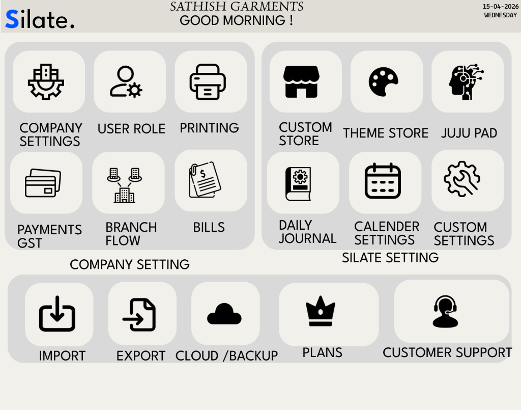 Silate Figma Draft - Settings & Customization